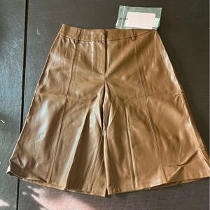 Brown Leather Women's Shorts